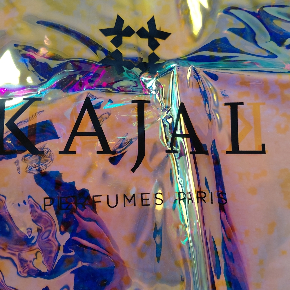 BUNDLE 2 Kajal Perfume Paris Iridescent Tote Bags Silver Reflective - Picture 5 of 11